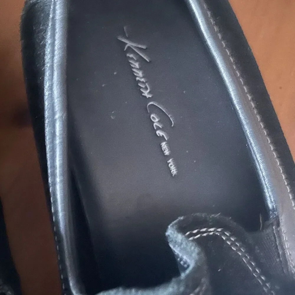 Kenneth Cole Big Band Suede Loafers Men's 7.5M Black Slip On Dress Shoes